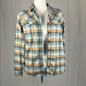 Women’s LL Bean Plaid Button-Up Flannel Shirt Size XS